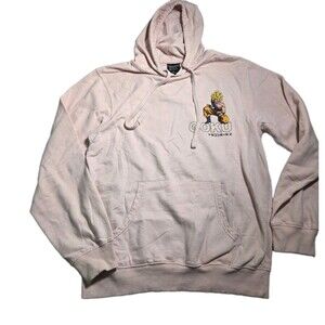 ​Dragon Ball Z Goku Hoodie Mens Medium Light Pastel Pink Super Saiyan Graphic